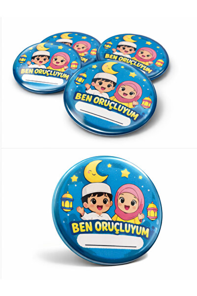 okulyolum Ramazan Temalı "Ben Oruçluyum" Rozeti 44 mm - 20 adet