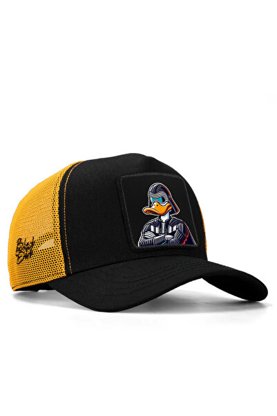 BlackBörk Duckside Logolu Siyah-Sarı Trucker Şapka