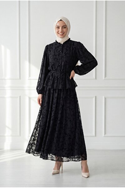 MİHRA STORE Σετ από τούλι με μπλούζα Cankız και φούστα με βολάν και τραγανό σ...