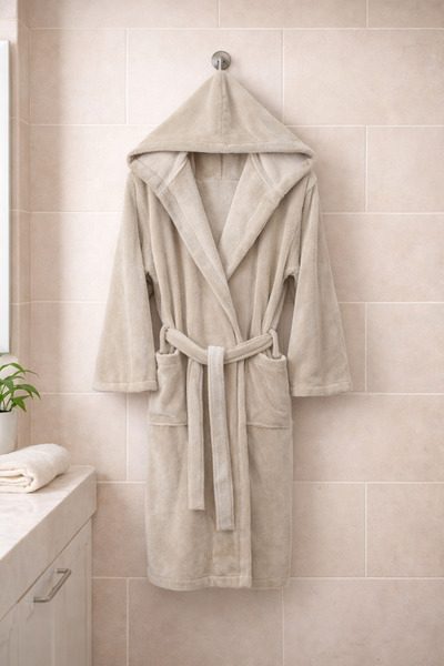 MYSOFTHOME روب حمام تريجا بغطاء للرأس 100% قطن