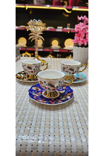 KÖSEOĞLU HOME Kosova Modern Coffee Cup with Flowers