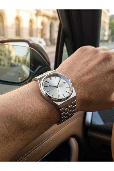 Leerybee Klasik Çizgi Metal Kordon Minimalist Unisex Saat
