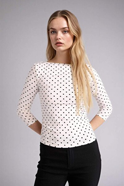 DeFacto Tačkasti dezen Paket bluza sa uskim izrezom G9707AX26SP