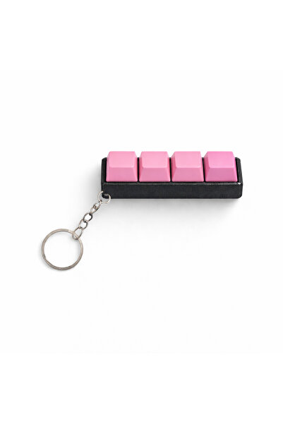 Akıllı Cep Dünyası Pembe 4’lü Keycap Tuş Anahtarlık – Blue Switch Mekanik Tuş...