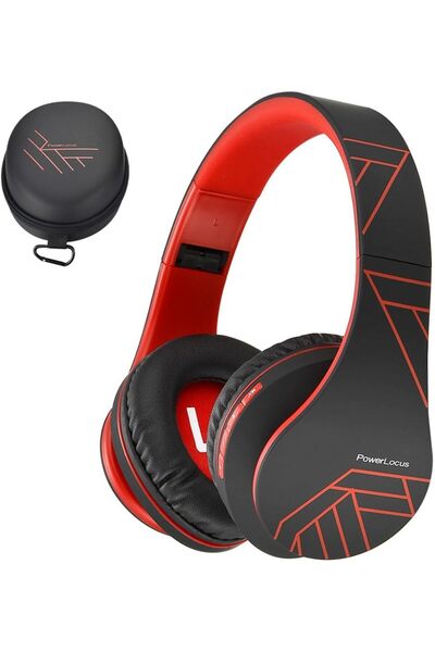 PowerLocus Bluetooth Over-Ear Headphones, Foldable, Mic, Stereo, Wired/Wirele...