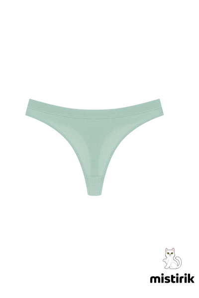 MİSTİRİK Paulo Model Rebraste Tanga Gaćice Bez Traga Vodeno Zelene Boje