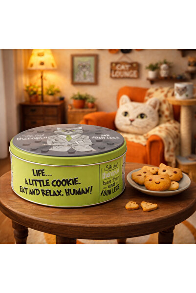 esdekor Wuw the Best Therapist Cat Themed Metal Box Decorative Object 21X7 cm...