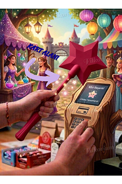 Filkorium3D Eğlenceli Sihirli Değnek Kartlık – Kredi Kartı İçin Esprili Ödeme...