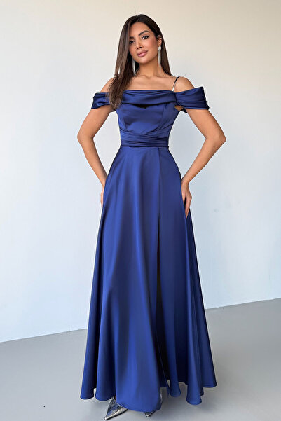 Feminist Taş Askılı Düşük Kol Saten Abiye Parliament 0806118