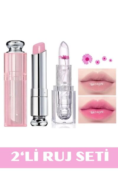 NUNUKO 2'li Ruj ve Ultra Nemlendiricili Lip Balm Seti Uzun Süre Kalıcı Nemlen...