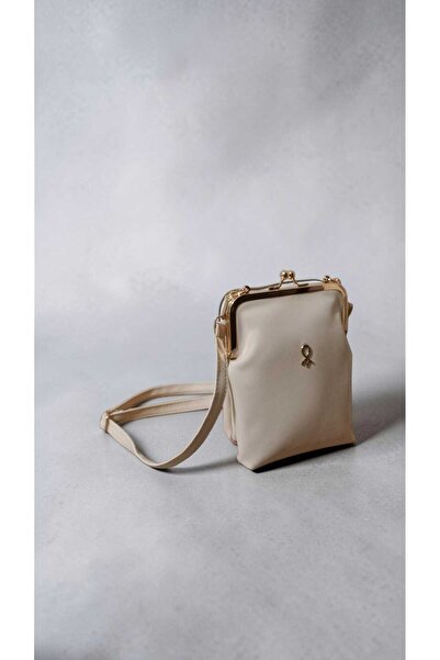 EG BAGS Rosy Burslu Çapraz Çanta Krem