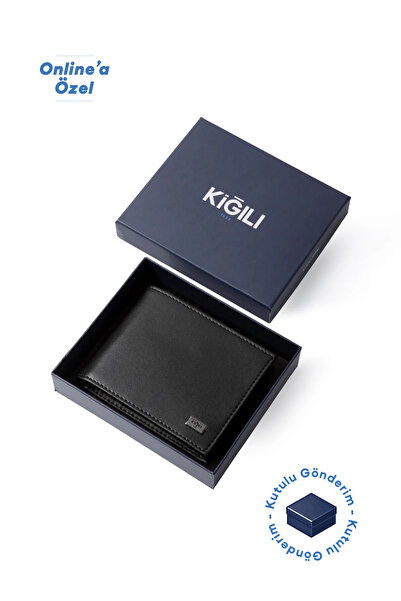 Kiğılı Flat Card Holder Wallet with Money Compartment and Gift Box