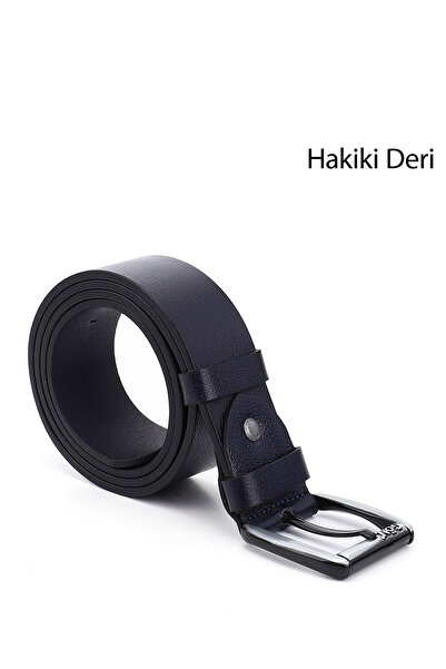 GÖNDERİ(R) Ανδρική ζώνη από γνήσιο δέρμα Navy Blue Antique Gön 13652
