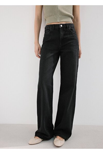 MANGO Woman Danila wide leg yüksek belli jean