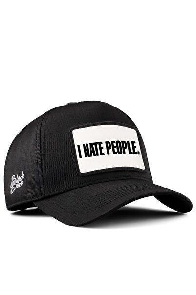 BlackBörk قبعة سائق الشاحنة I Hate People Logo V2 باللون الأسود (أسود) من ماد...