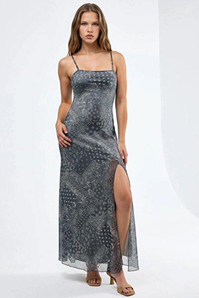 Hiccup Rochie midi cu guler pătrat și imprimeu