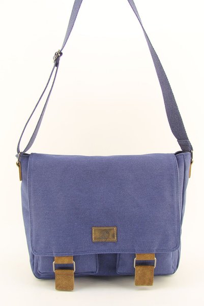 HNB Canvas Indigo Blue S Waterproof Postman Business School Briefcase Laptop Bag Bag