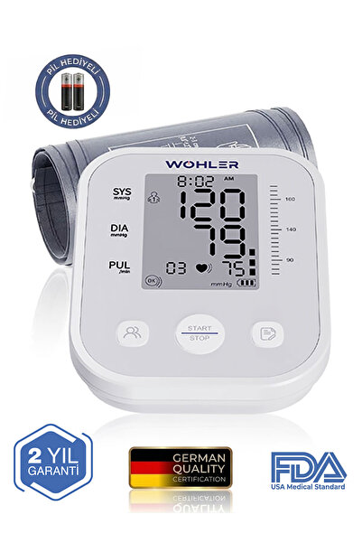 Wohler Üst Koldan Ölçer Dijital Tansiyon Aleti , Nabız Ölçer, Usb Girişli , 9...