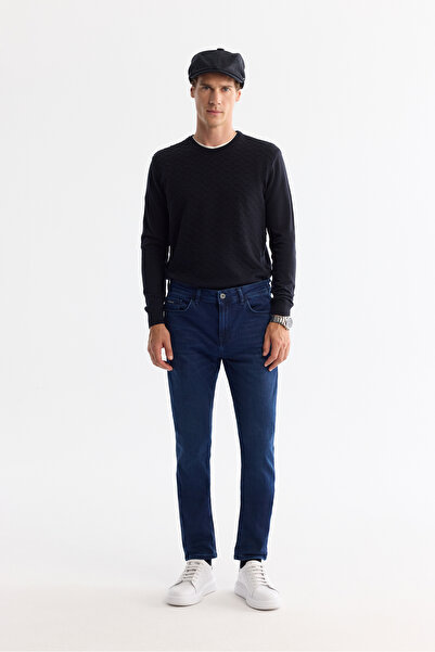 Avva Muške indigo traperice sa efektom pranja E Elastično Berlin S Slim fit B...