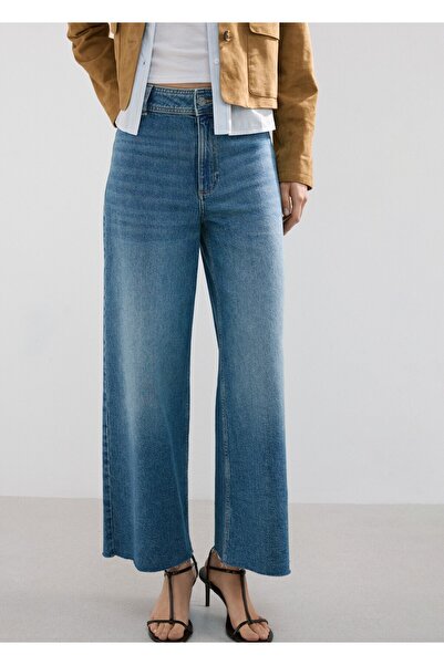 MANGO Woman Catherin yüksek belli culotte jean pantolon