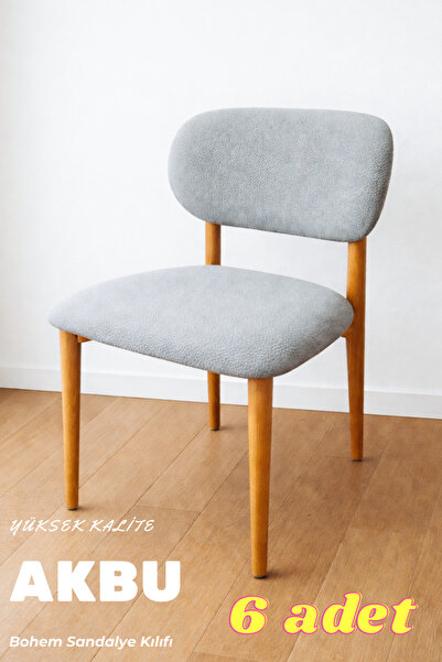 AKBU Sandalye Kılıfı , 6lı paket , Yüksek Kalite Bohem model , Lastikli , Mut...