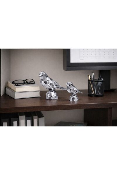 HRD STORE DEKORATİF 2'Lİ KUŞ AKSESUAR GÜMÜŞ