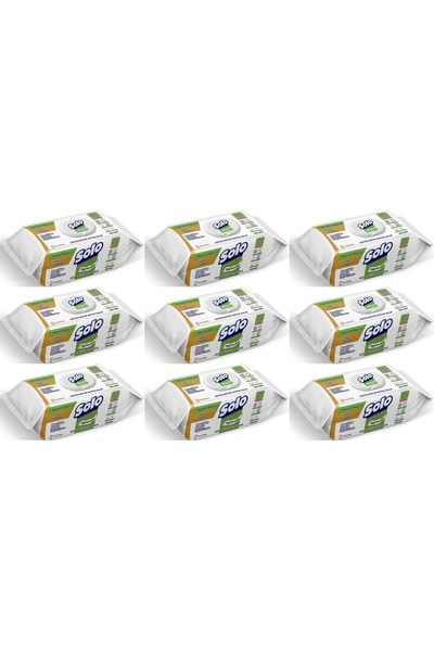 Solo Yüzey Temizlik Havlusu - Mendili 100 Yaprak Beyaz Sabun Ferahlığı (9 Lu ...