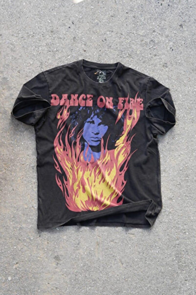 Overdrive The Doors ''dance On Fire'' Kadın Oversize Vintage Rock T-shirt