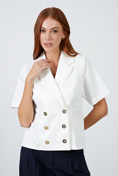 Wrap Closed Short Sleeve Blouse
