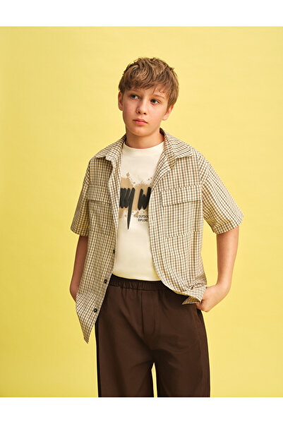 Koton تي شيرت قطني مطبوع بأكمام قصيرة ورقبة دائرية