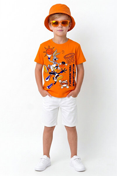 BookOrBook Tricou pentru copii Bunny și Daffy Basketball 100% bumbac de calit...