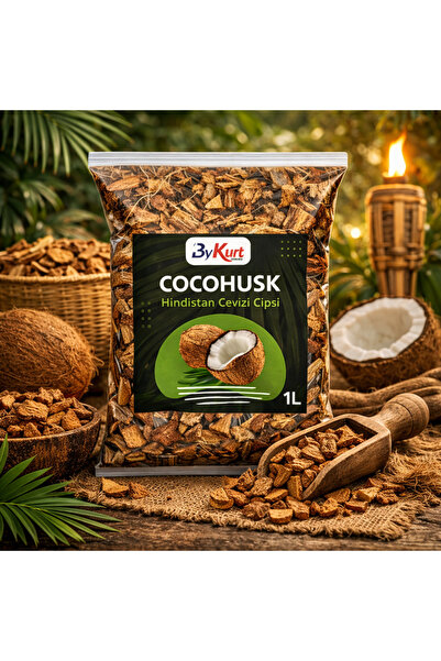 ByKurt CocoHusk 1L Hindistan Cevizi Cipsi Orkide Bakımı ve Kök Gelişimi İçin ...