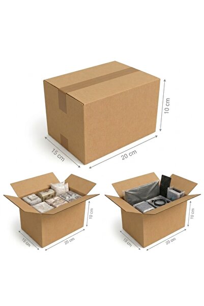 ARDEM AMBALAJ Kutu Koli Boş Karton 20x15x10 cm 1 Adet Çift Oluklu Taşıma Koli...