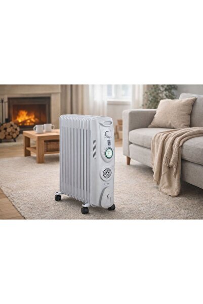 ZEN HOME Calorifer electric, Zen Home, 11 aripioare, termostat reglabil, alb,...