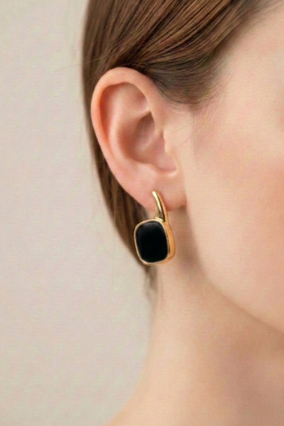 PETEK AKSESUAR أقراط مربعة جانبية صغيرة