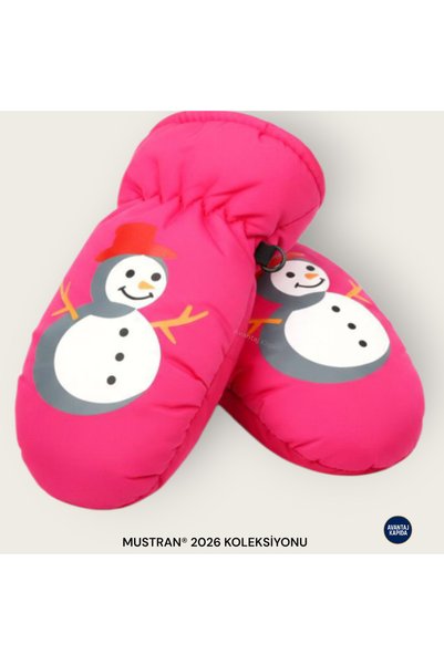 Mustran 3-7 Yaş Çocuk Desenli Kar Eldiveni | Su Geçirmez Polar Astar Kışlık S...