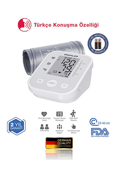 Wohler Konuşan Üst Koldan Ölçer Dijital Tansiyon Aleti , Nabız Ölçer, Usb Gir...