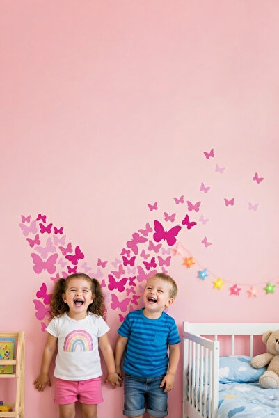 KT Decor Leptiri, boja po izboru, zidna nalepnica, 75 komada, 3-4-5 cm