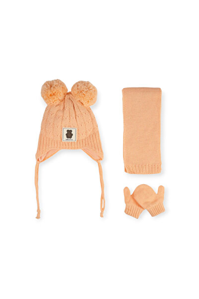 Kitti 0-12 Ay Kız Bebek 3’lü Set Bere Atkı Eldiven Polar İçli Triko Kışlık | ...