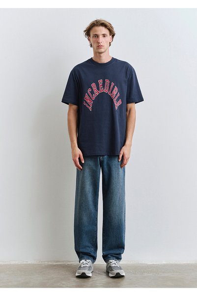 Mavi Printed Navy Blue T-Shirt Loose Fit / Relaxed Fit 0612882-89353