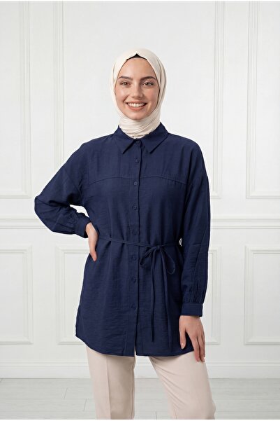 BENAHOLL Βενετσιάνικο πουκάμισο με κορδόνια και φράουλες-PE211 Ναυτικό μπλε