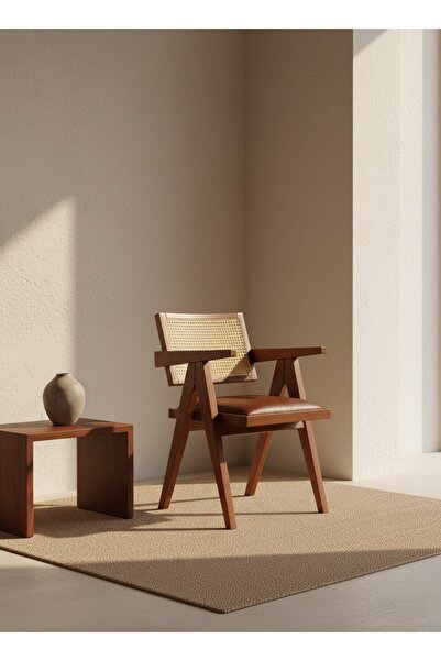 KleinHaus Furniture Sofia - Hazeranlı Ahşap Yemek Sandalyesi (Değiştirilebili...