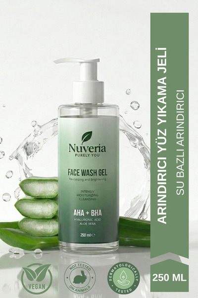 Nuveria Arındırıcı Nemlendirici Gözenek Sıkılaştırıcı Yüz Temizleme Jeli 250 ml