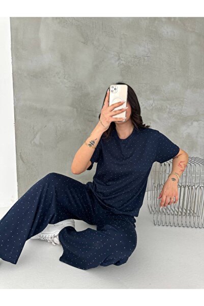 Perry Boutique Γυναικείο Σετ Δύο Τεμαχίων σε Σκούρο Μπλε με Λεπτομέρεια από Π...