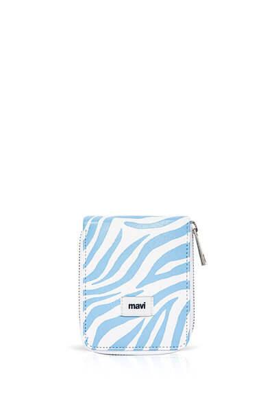 Mavi Zebra Baskılı Fermuarlı Cüzdan 1911841-82532