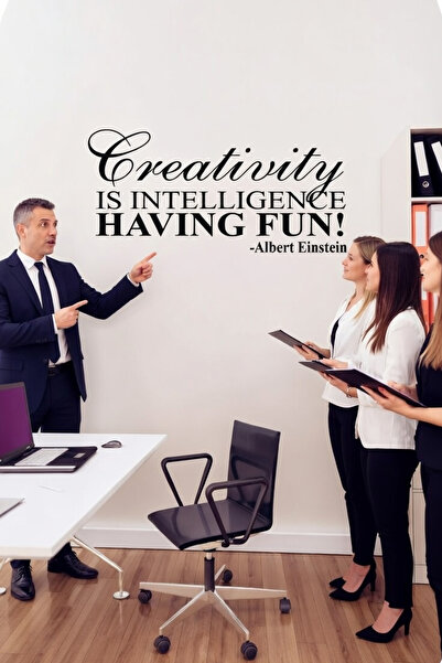 KT Decor Albert Einstein Creativity Modern Calligraphic Wall Sticker