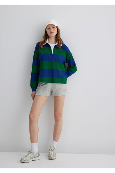 Mavi Graue Shorts mit Logo-Aufdruck -1410155-82816