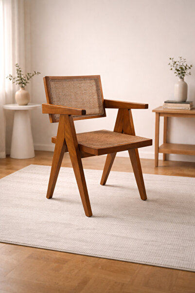 KleinHaus Furniture Sofia Hazeran Ahşap Yemek Odası Sandalyesi, Doğal Hazeran...