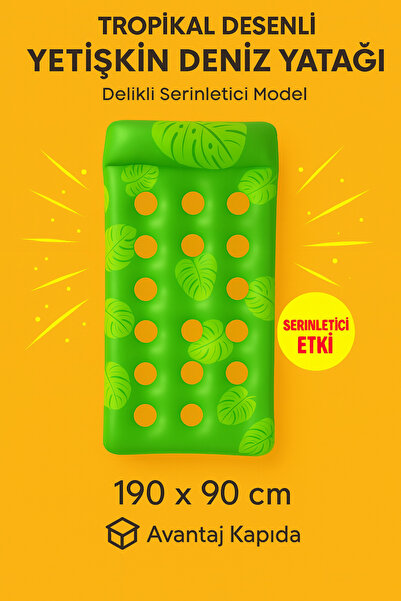 Inflatable Seabed 190x90 Adult Perforated Model Pool And Sea Use Tropical Pattern