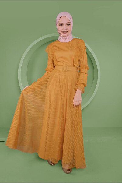 Alvina فستان تول بحزام 41408